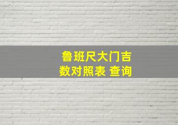 鲁班尺大门吉数对照表 查询